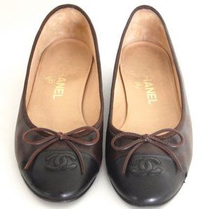 Chanel Cap Toe Ballet Flat - Black/Brown !!